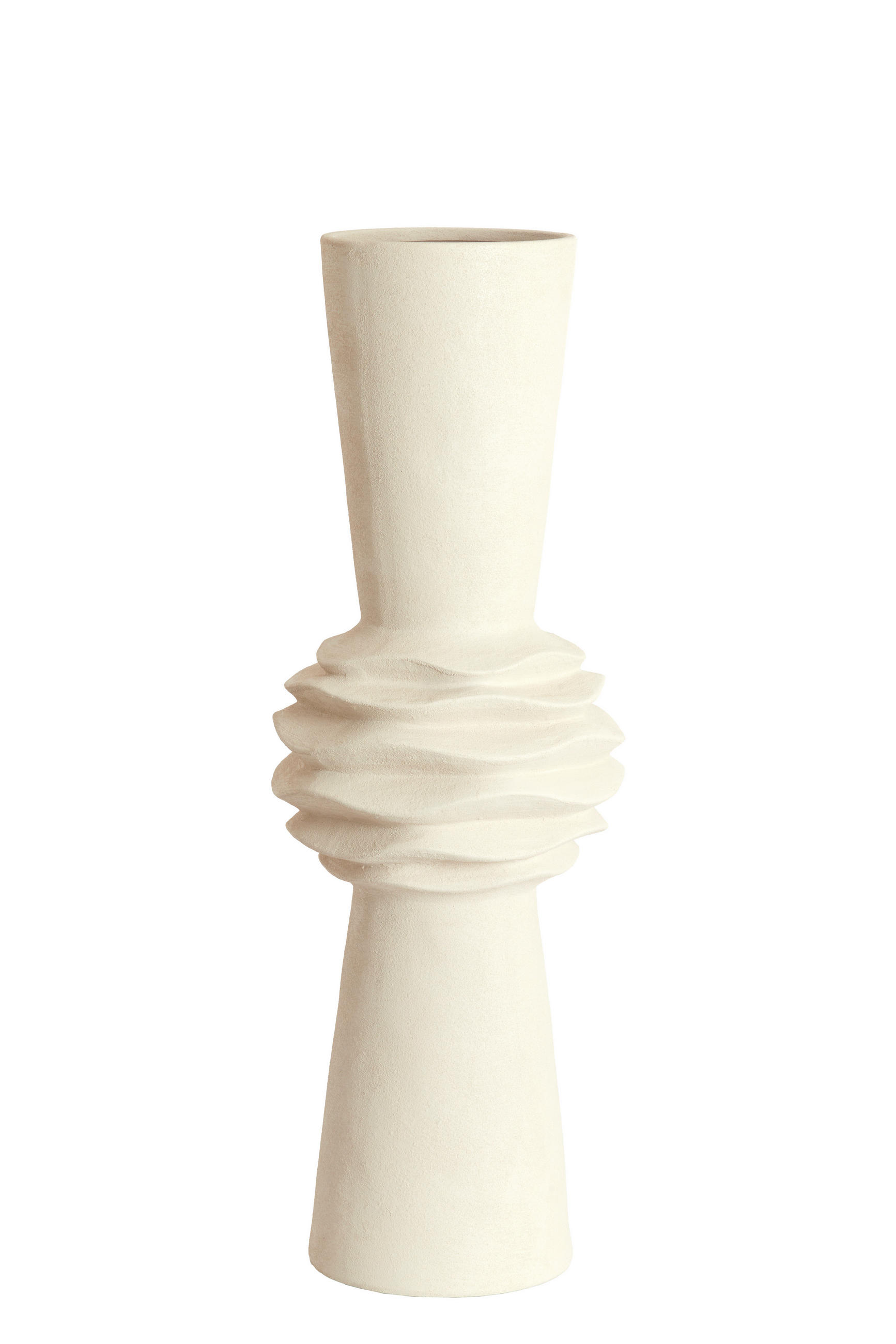 VAZE Olivora Weiß 24.5/24.5/73 cm - Weiß, Keramik (73cm) - Light & Living