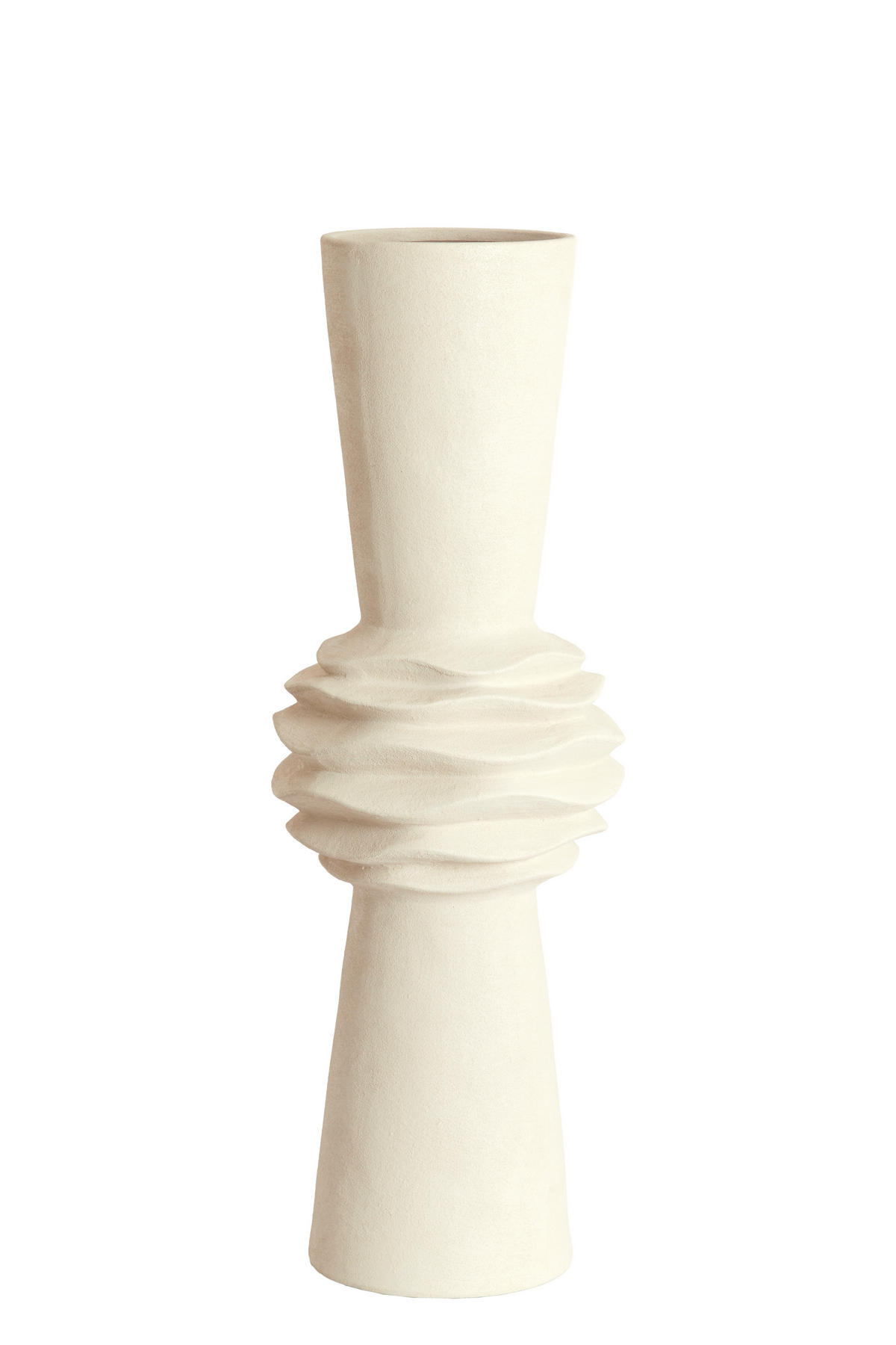 VAZE Olivora Weiß 24.5/24.5/73 cm - Weiß, Keramik (73cm) - Light & Living