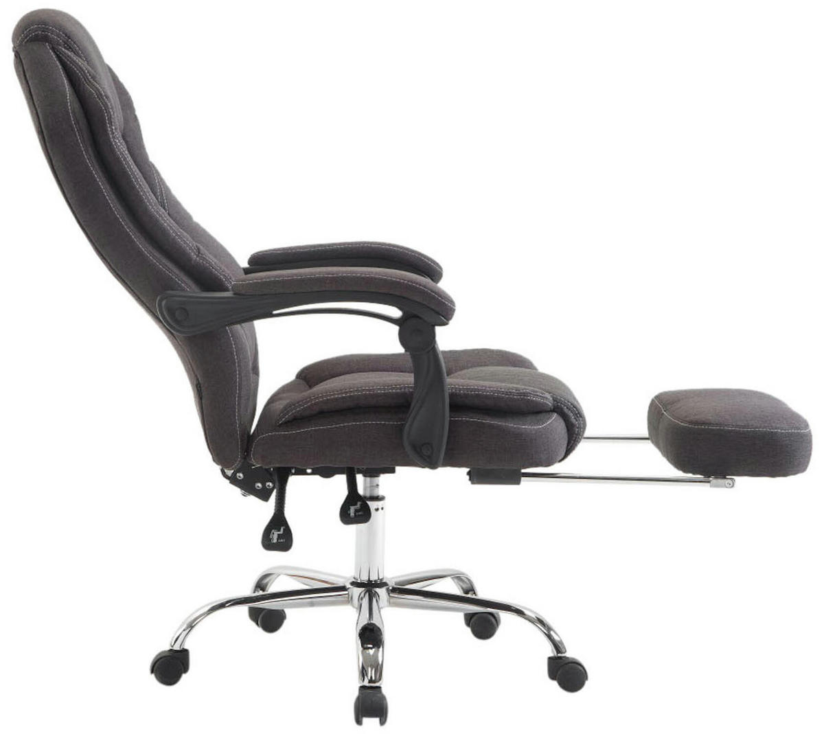 BÜROSTUHL Castan, Stoff Dunkelgrau - Dunkelgrau, Textil/Metall (67/124/64cm) - TPFLiving