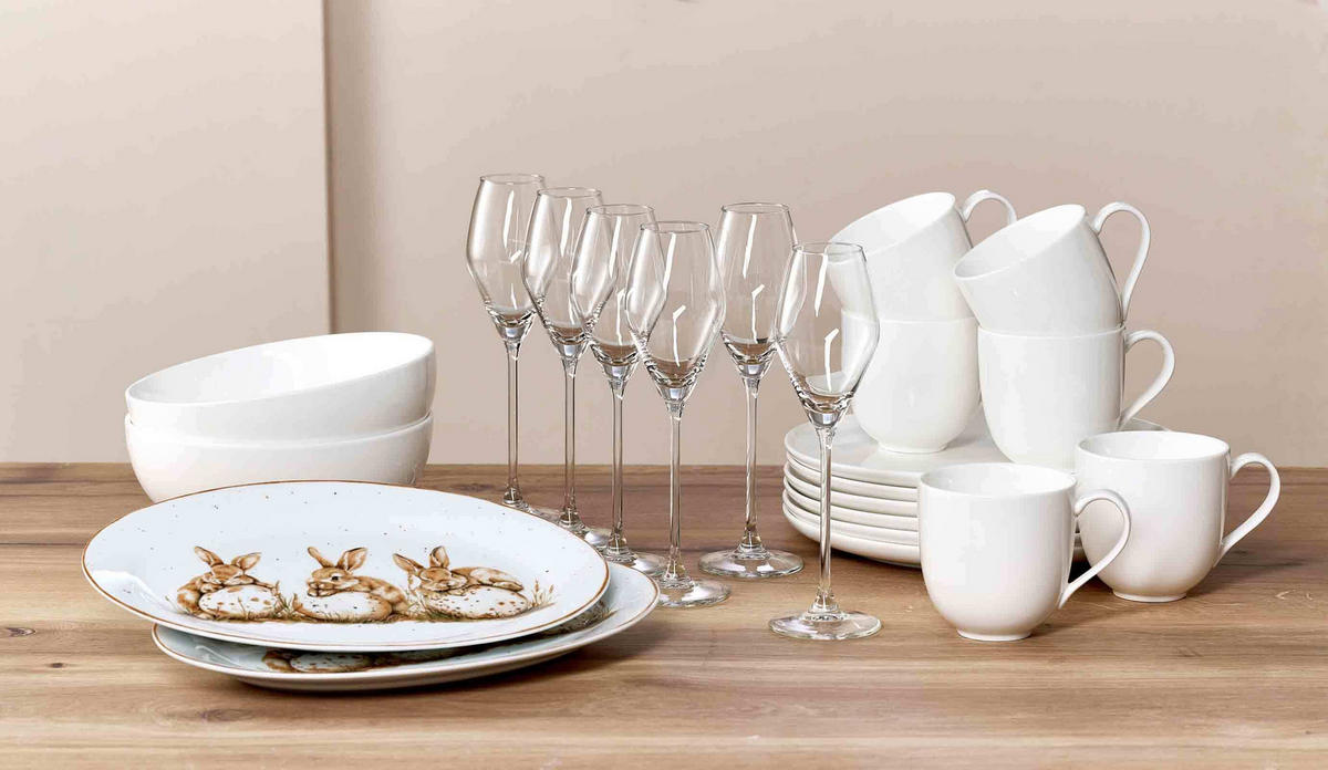 SERVIERSCHALEN Skagen weiß ø 20 cm 2er Set - Weiß, Keramik (20cm) - Ritzenhoff Breker