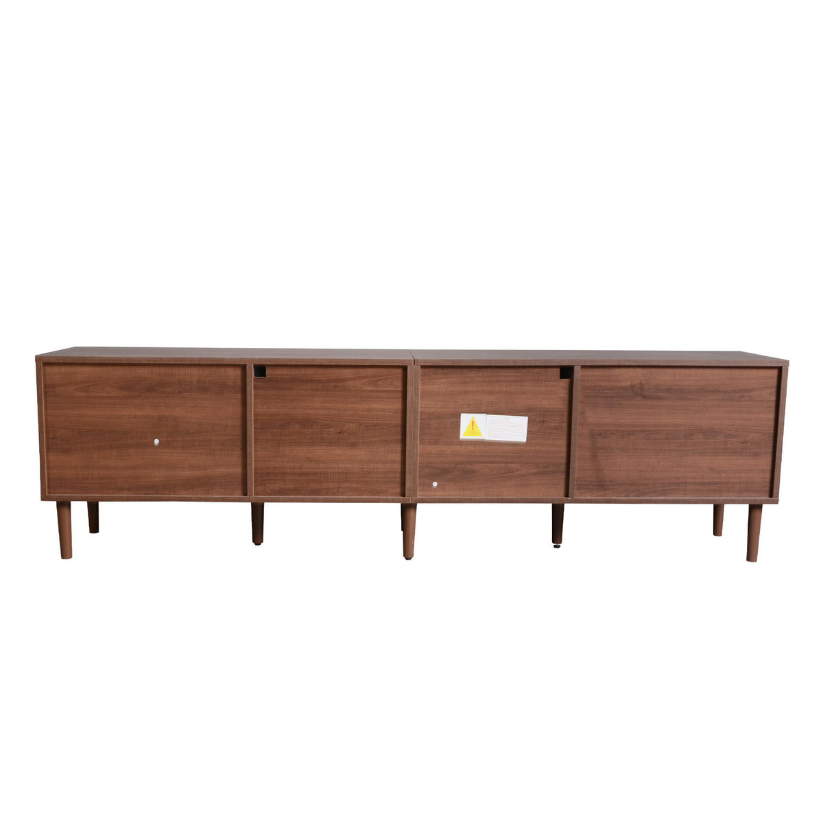 TV-SCHRANK aus Spanplatte 180x40x50 cm Braun mit LED-Beleuchtung, Rattanfronten und Glastüren - Braun, Holzwerkstoff (180/50/40cm) - Modfu