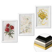 WANDBILDER 3er-Set - 20x30 cm Weißer Rahmen - Rosen rot-weiße Form - Weiß, Kunststoff (20/30cm) - ArtPrintCave