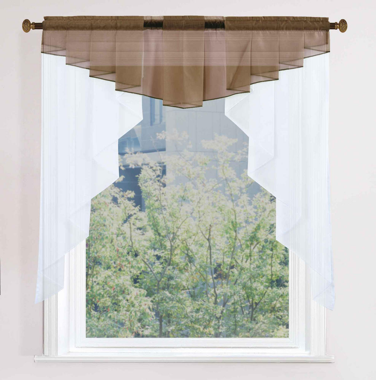 SCHEIBENGARDINE MEIßEN 100x100 cm Taupe - Taupe, Textil (100/100cm) - Gardinenbox