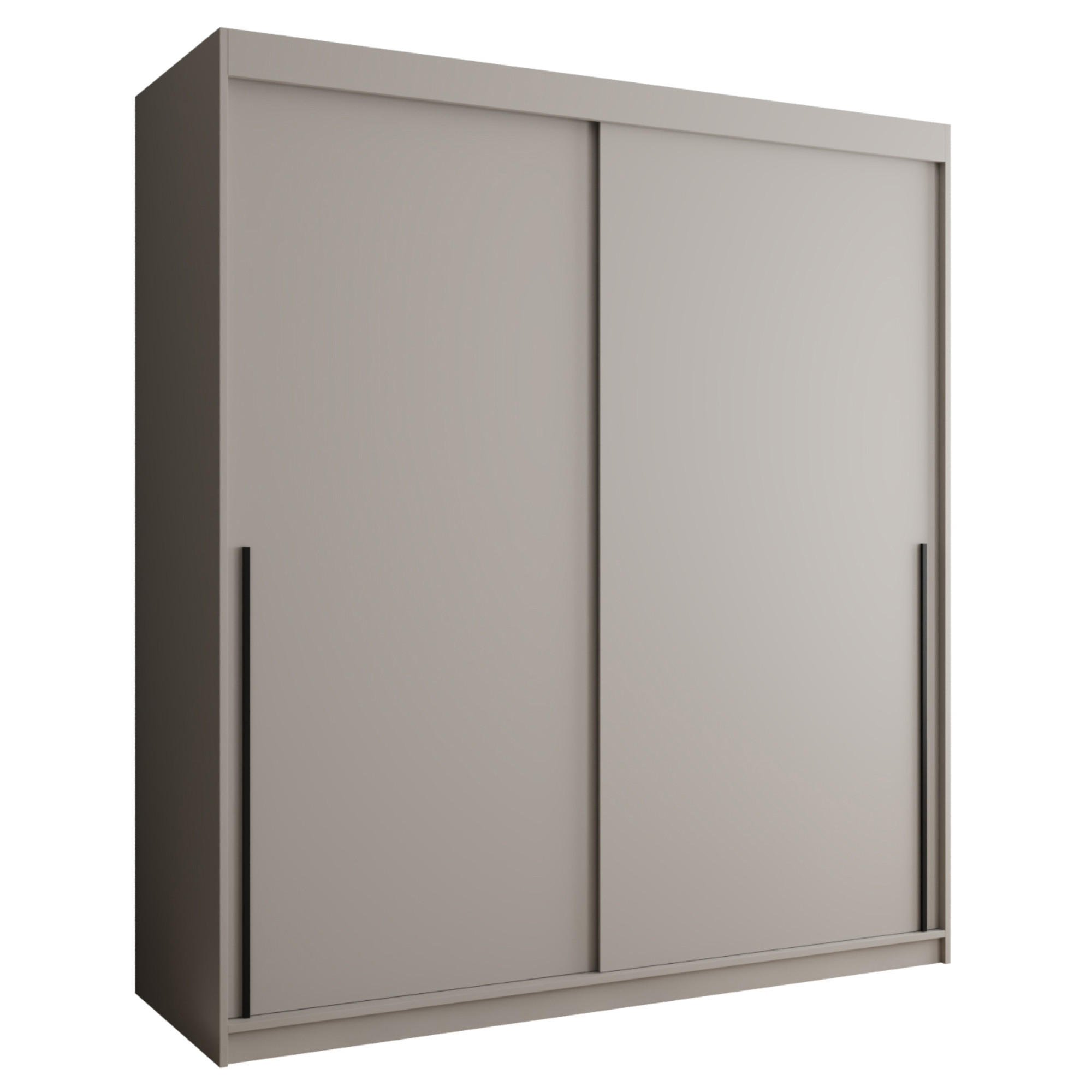 SCHIEBETÜRENSCHRANK 180 cm Breite Kaschmir mit schwarzem Griff - Kaschmir/Schwarz, Holzwerkstoff (180/200/62cm) - Home Collective