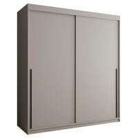 SCHIEBETÜRENSCHRANK 180 cm Breite Kaschmir mit schwarzem Griff - Kaschmir/Schwarz, Holzwerkstoff (180/200/62cm) - Home Collective