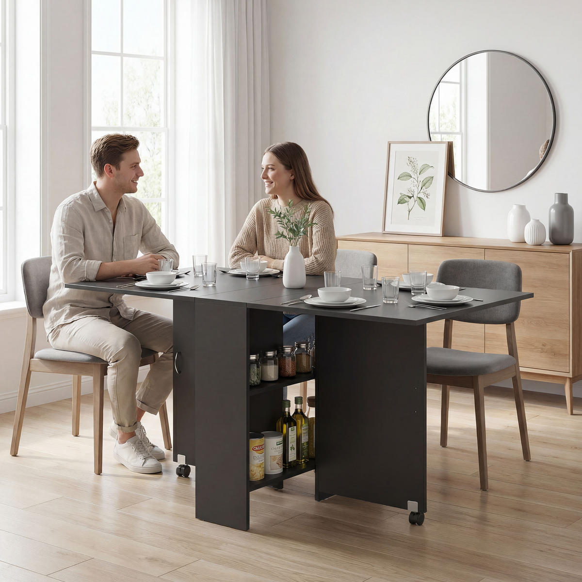 ESSTISCH Schwarz 1 Stück - Schwarz, Kunststoff (140/75/74cm) - GiPP