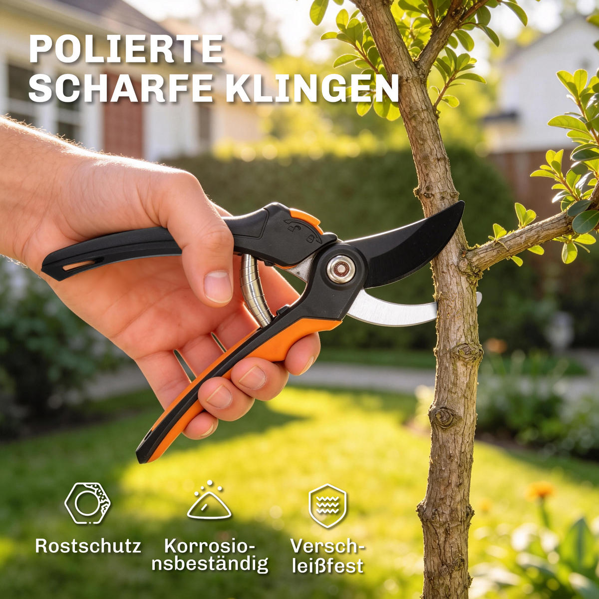 GARTENSCHEREN-SET DE-10304 2-teilig mit Ast- und Baumschere - Orange, Metall (24/2.5/69.5cm) - ComfortXL