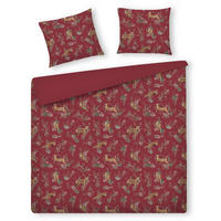 BETTWÄSCHE Satin WILDERO, 200x220 cm, Rot, Winter Weihnachten Bettbezug, Weihnachtsdeko, Christmas, Weihnachtsmotiv - Rot, Textil (200/220cm) - home&you