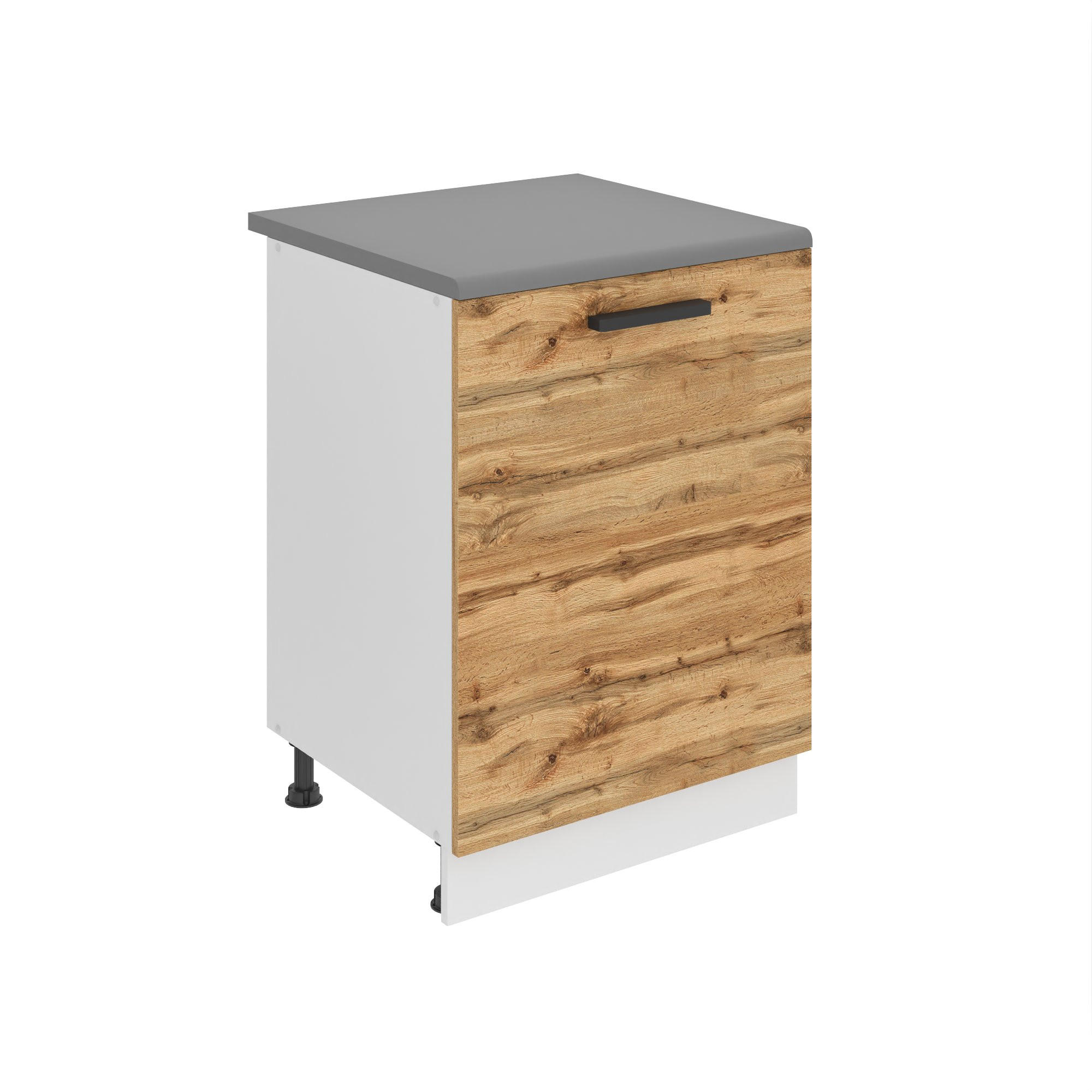 B BELINI GROUP KUCHYŇSKÁ SPODNÍ SKŘÍŇKA 60 cm SD, s pracovní deskou, s 1 dvířky, Dub Wotan