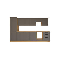 KÜCHENZEILE 360 cm - Nexa KÜ-LN-002 - in Grau / Matt - Schwarz/Grau, Holz/Metall (360/212/58cm) - ROYAL24_MARKT