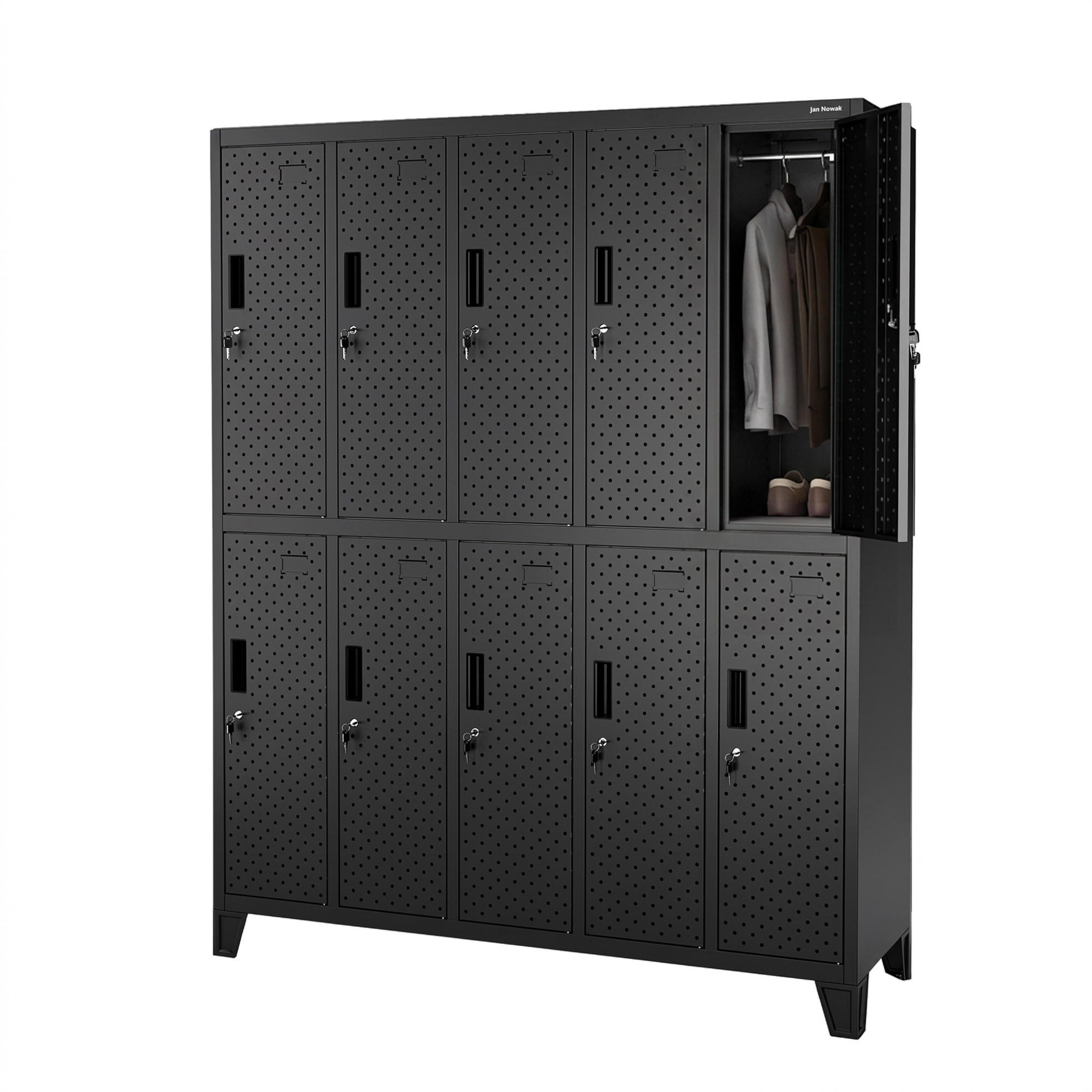 ARBEITSSCHUTZ-KLEIDERSCHRANK BARTEK PRO 172x136x45 cm - Schwarz, Metall (136/172/45cm) - Jan Nowak