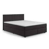 BOXBETT 140/160/180x200 – inkl. Topper, 7‑Zonen Taschenfederkern-Matratze, New York-Stoff - Anthrazit/Schwarz, Holz/Kunststoff (140/200cm) - Cotta