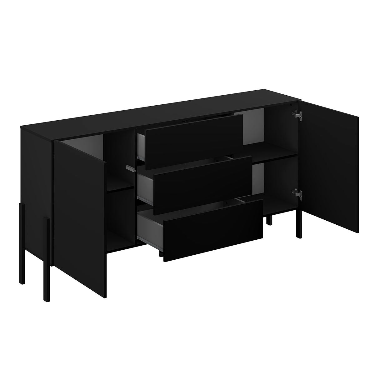 SIDEBOARD Bérénice Černá - černá, kompozitní dřevo (184/90/40cm) - Petits-meubles