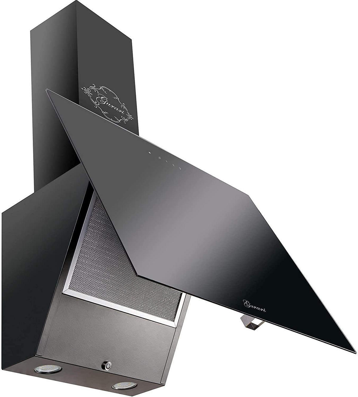 DUNSTABZUGSHAUBE GCH D 286 BL 8 PRIME + Umluftset, 80 cm Schwarz Glas - Schwarz, Glas/Metall (80/38.5/38cm) - Gurari