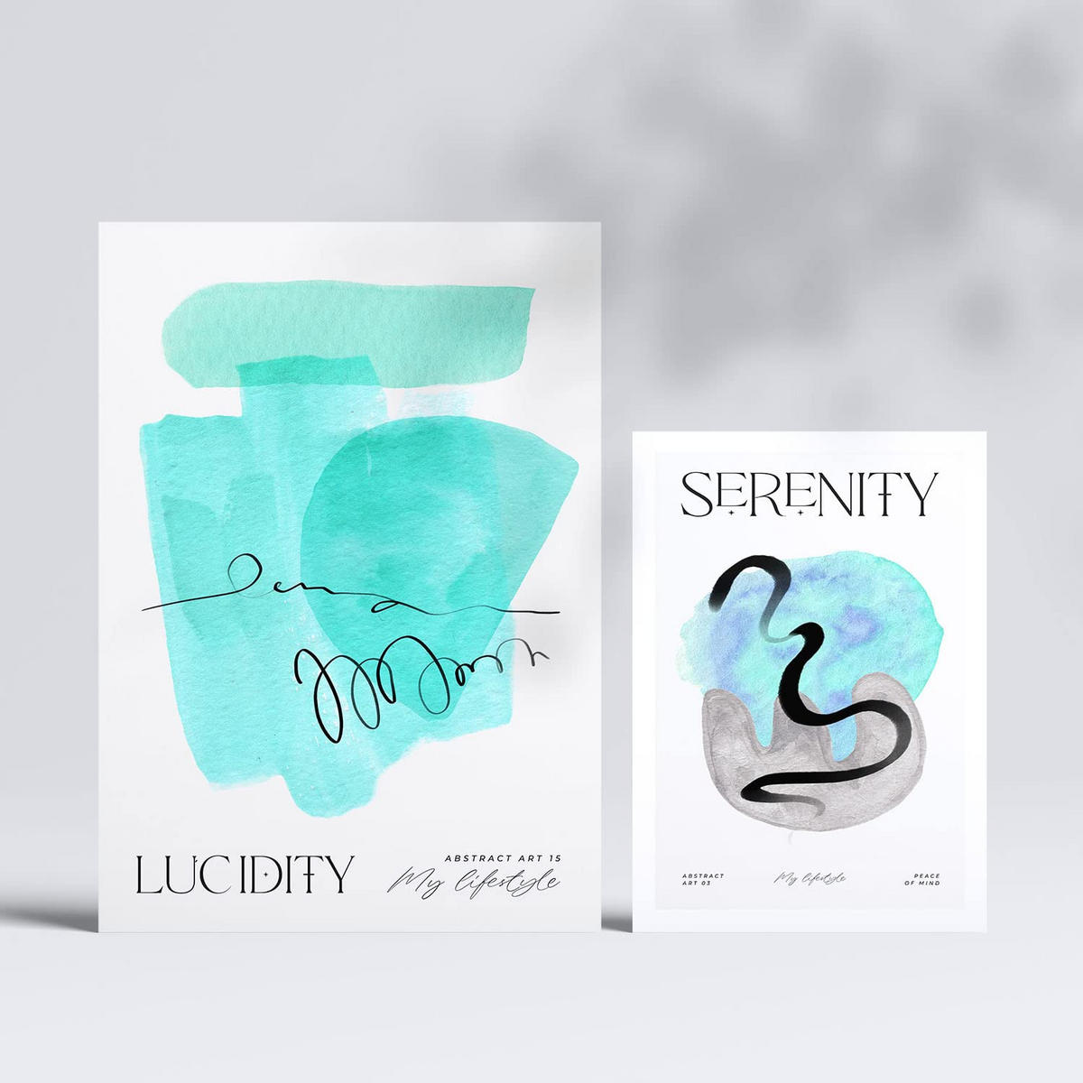 POSTER Set Mit 6 Abstrakte Grundlage A3 & A4 Rahmenlos - Klar, Papier (29/3cm) - Nacnic