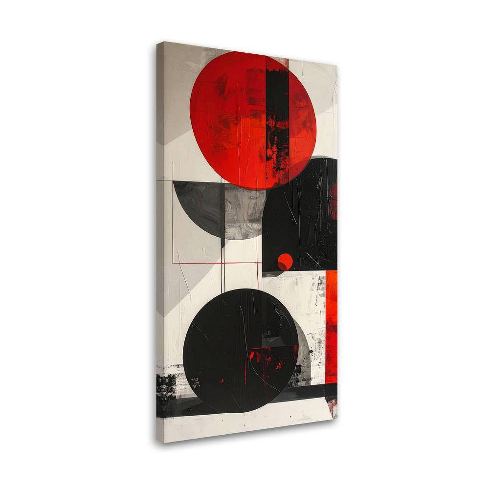 LEINWANDBILD 3D und geometrisch 50x100cm - Rot, Textil (50/100cm) - Feeby