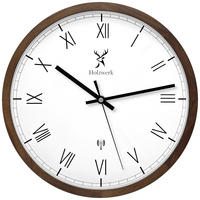 WANDUHR Holz Designer DUISBURG (FUNK) Loft Wand Uhr, braun, weiß - Dunkelbraun/Schwarz, Glas/Holz (30/30/4.2cm) - Holzwerk