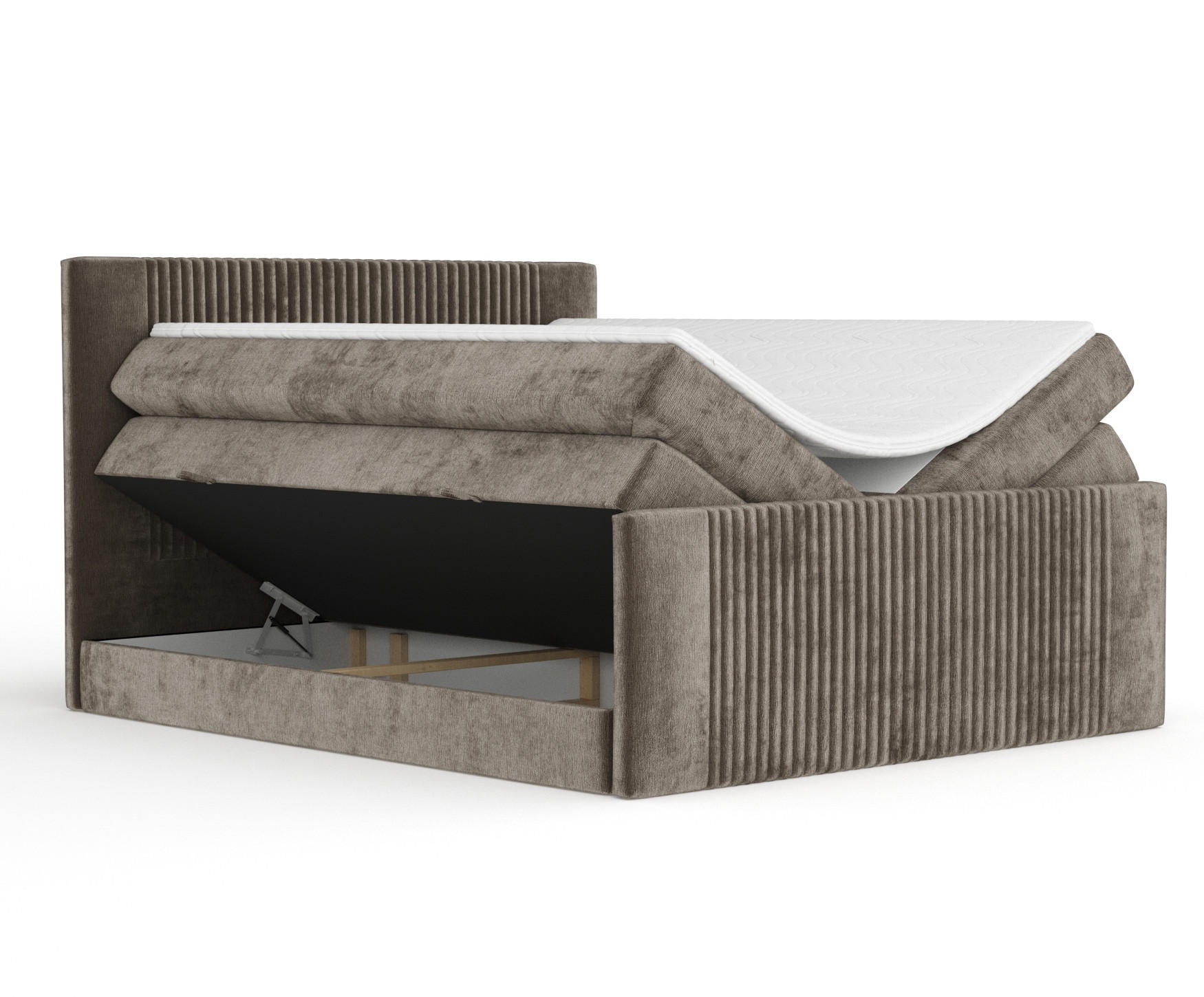 BOXSPRINGBETT Bergamo Braun 200/200 cm - Schwarz/Braun, Holz/Holzwerkstoff (200/200cm) - Maison de Reve
