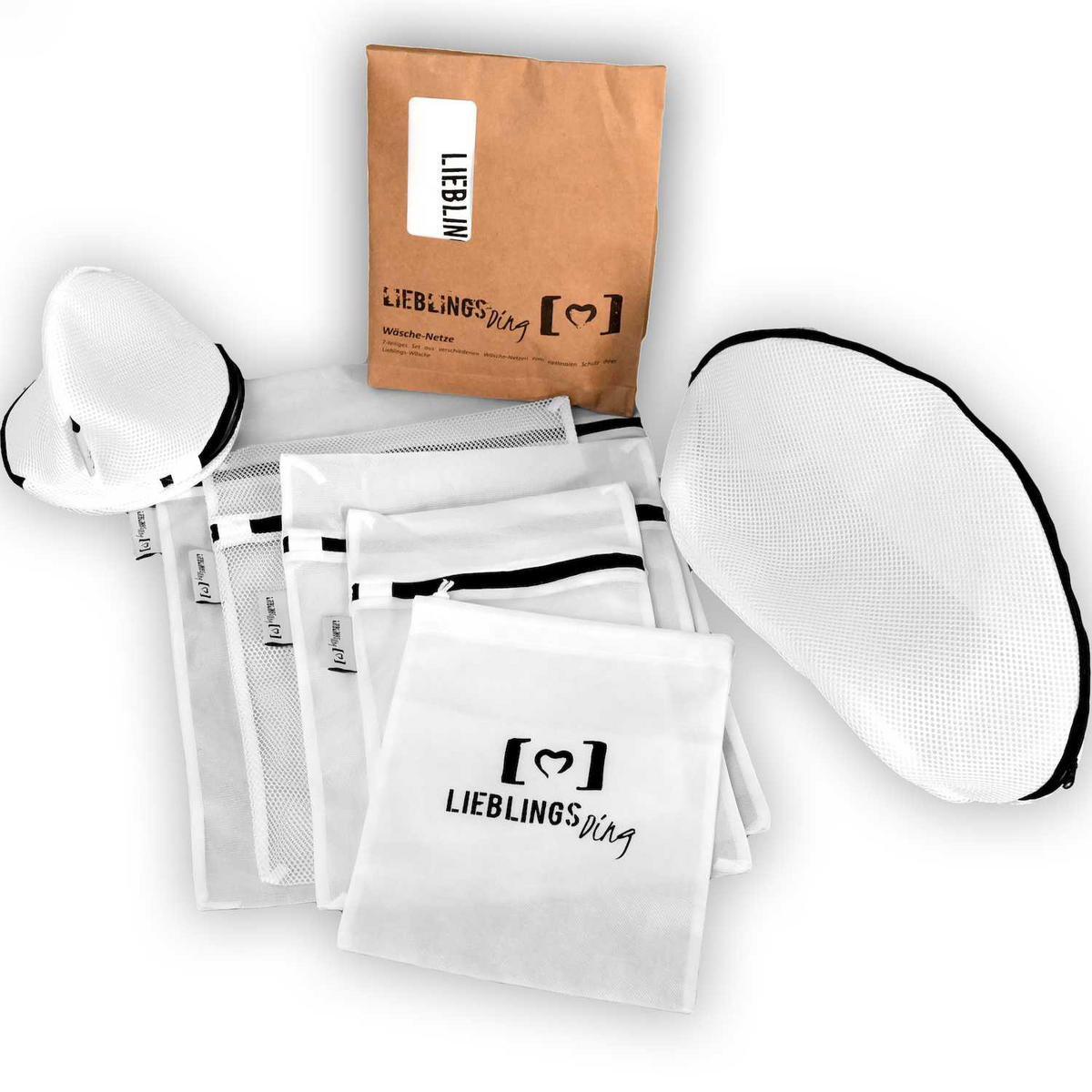 WÄSCHENETZ 7ER SET LIEBLINGS Ding Wäschenetz - Weiß, Textil (50/4/60cm) - Lieblings Ding