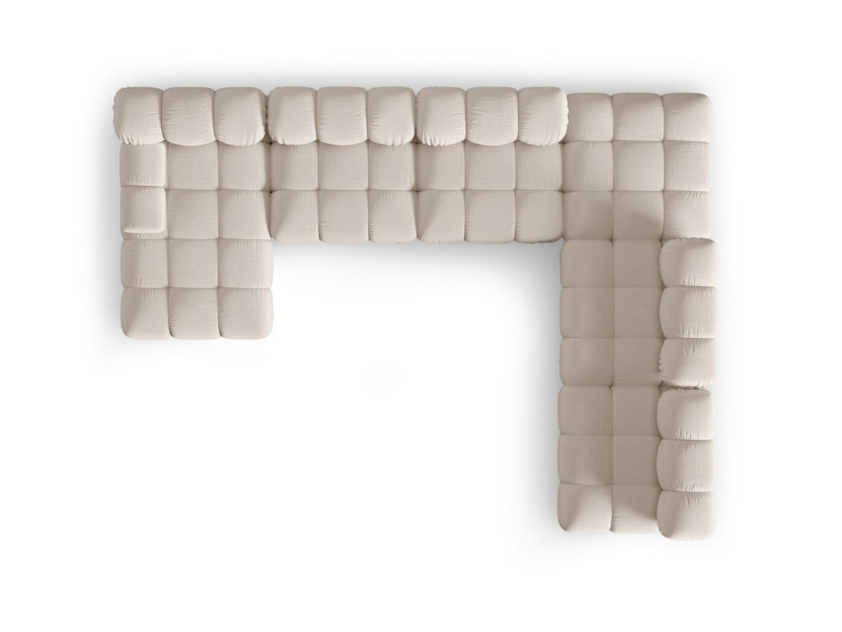 PANORAMASOFA modular rechts Bellis aus 3D-Stoff leichtes beige 7 Sitzplätze - Creme, Textil (282/70/376cm) - Micadoni
