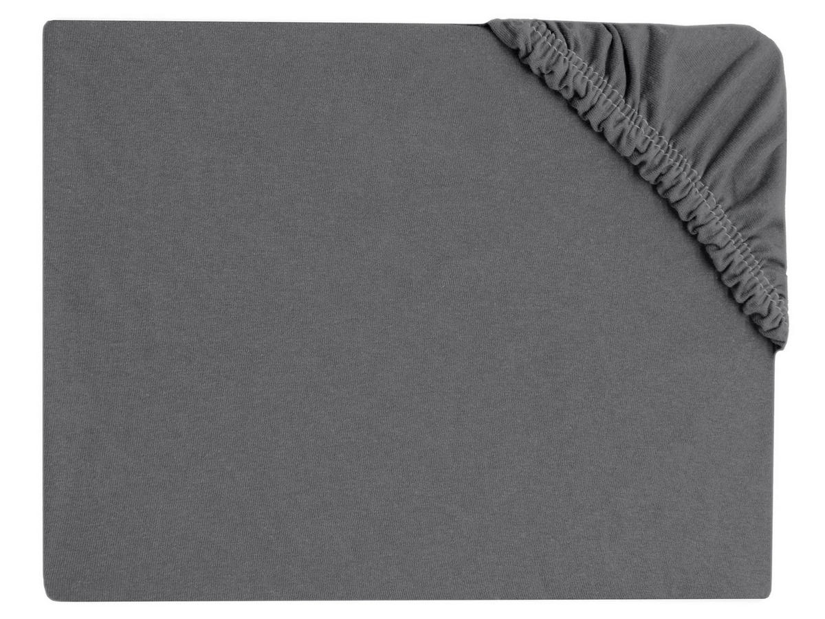 SPANNBETTLAKEN, 180x200 cm, 100% Baumwolle, Dunkelgrau - Dunkelgrau, Textil (180/200cm) - Zollner