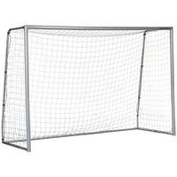 FUSSBALLTOR DE-10569 300x200 cm, wetterfest Schwarz - Grau, Metall (120/300cm) - ComfortXL