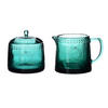 ZUCKERDOSE mit Milchkännchen Ecila Grün 20/10/10 cm Glas - Grün, Glas (0.3L) - Mondex