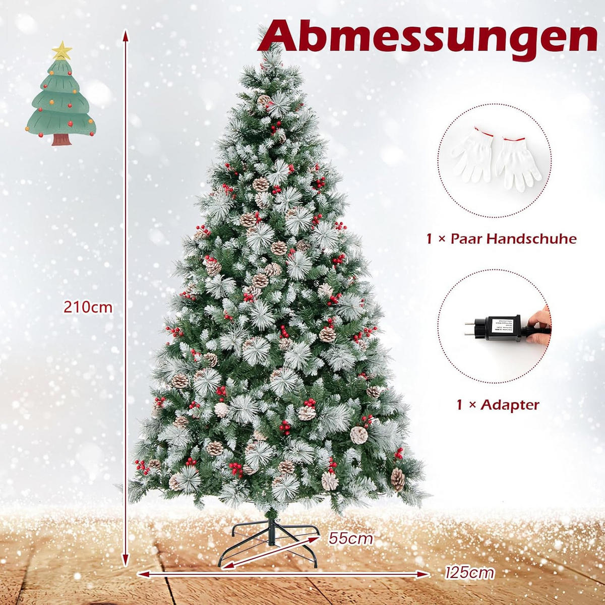 WEIHNACHTSBAUM 210cm Grün - Grün, Kunststoff (210cm) - COSTWAY