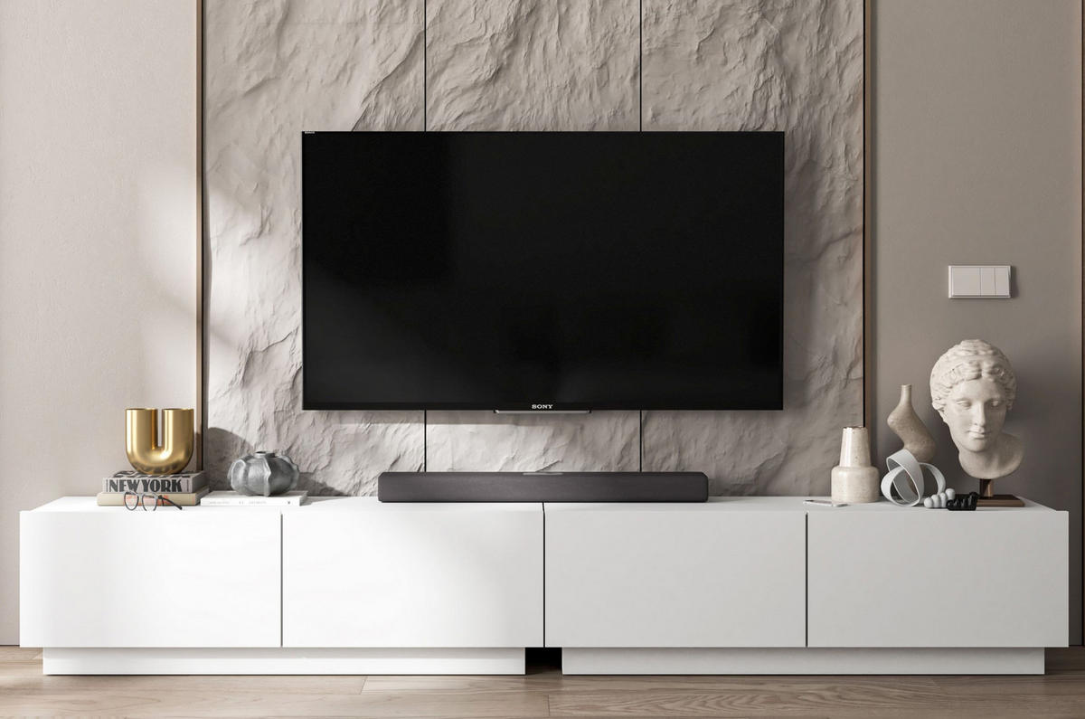TV-LOWBOARD 2-er Set Enjoy Weiß Matt Loft 120 cm - Weiß, Holzwerkstoff (240/37/35cm) - Meble Lindner