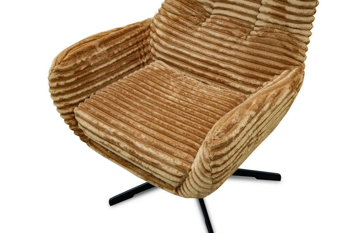 SESSEL MONACO 1-Sitzer, Cordstoff braun - Schwarz/Braun, Holz/Textil (74/116/84cm) - Courtois Laville