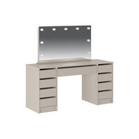 SCHMINKTISCH - 152.3cm x 53.6cm - Holzspan - beige - JENEMI - Beige, Holz (152.3/142.6/53.6cm) - Vente-Unique