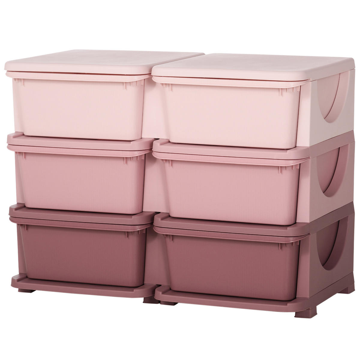 SPIELZEUGKISTE DE-09536 3 Schubladen mit Sitzfläche Rosa - Pink, Kunststoff (37/75cm) - ComfortXL