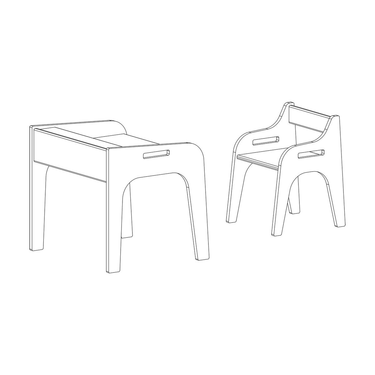 SITZGRUPPE Nina - Birkefarben, Holz (61/56/54cm) - arthur berndt