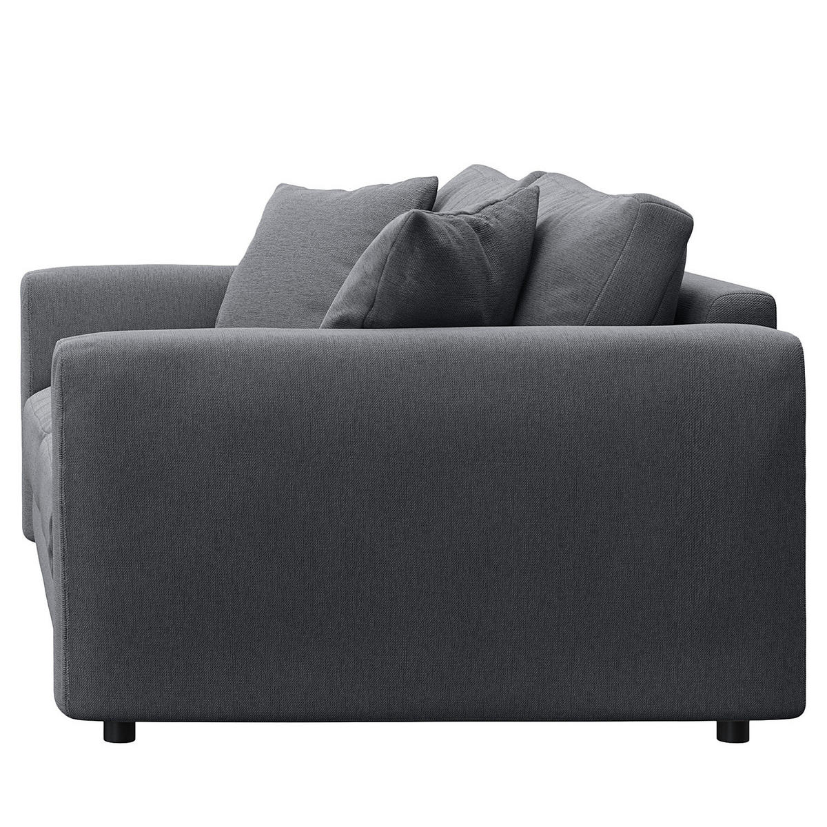 2,5-SITZER SOFA - Schwarz/Grau, Holz/Kunststoff (182/79/106cm) - home24