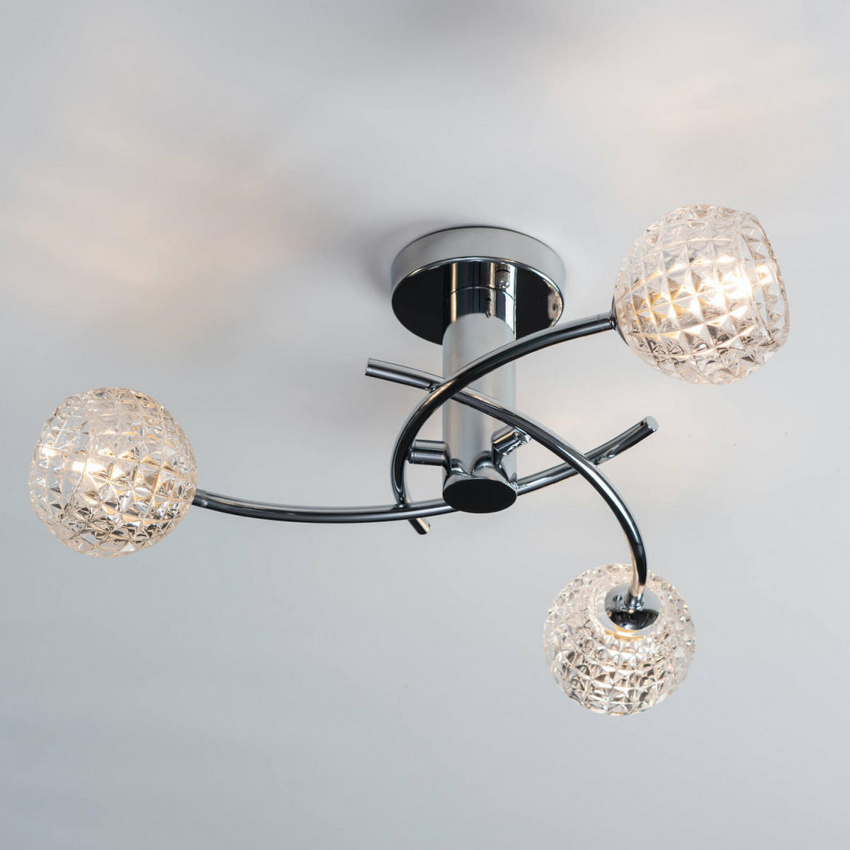 DECKENLEUCHTE Salvati, Silber/Chrom, 23.5cm - Chromfarben, Glas (23/60/23.5cm) - KOSILUM
