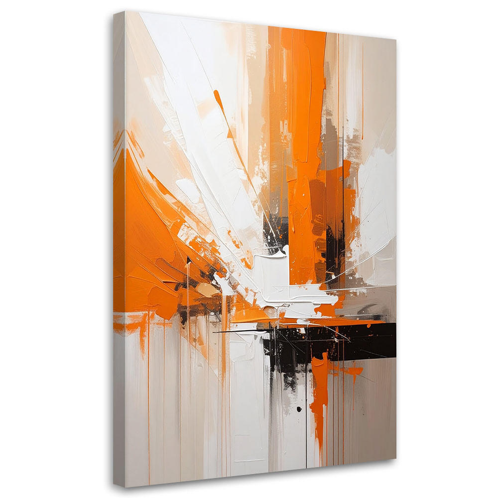 BILD auf Leinwand, Beige orange Abstraktion - Orange, Textil (30/45cm) - Feeby