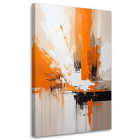BILD auf Leinwand, Beige orange Abstraktion - Orange, Textil (30/45cm) - Feeby