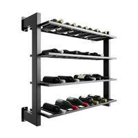 WEINREGAL Canary Metall,Schwarz, Für 48 Weinflaschen 90/100/30 cm - Schwarz, Metall (30/90/100cm) - Metalo Pro