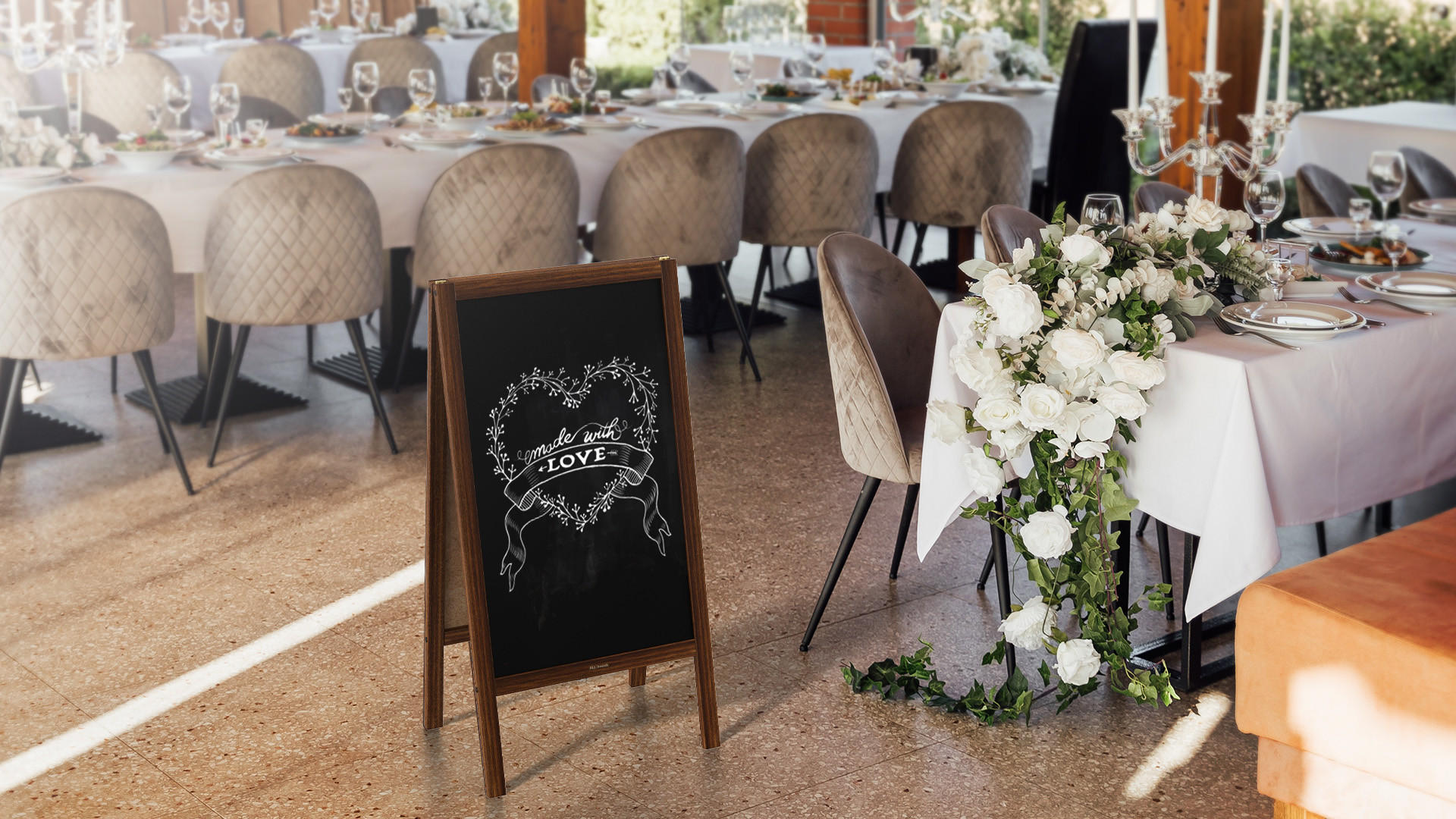 KUNDENSTOPPER - lackierter Holzrahmen 100x49,5cm - Braun, Holz (100/60/2cm) - ALLboards