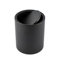 BADEZIMMER-MÜLLEIMER Rund 6 l 21/21/26 cm - Schwarz, Kunststoff (21/26/21cm) - NUXIO