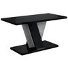 KAFFEETISCH 110x70x60 cm - Hochglanz Schwarz / Betonoptik - INEY - Schwarz Hochglanz, Holzwerkstoff (110/70/60cm) - ALTDECOR