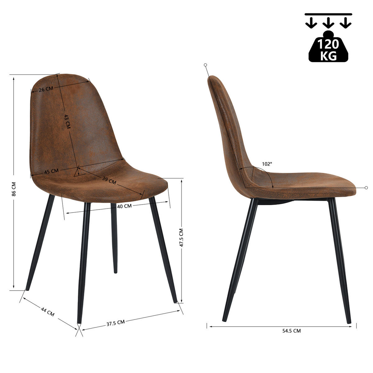 ESSTISCH-SET mit ausziehbarem Tisch und 4 Stühlen in Wildlederoptik, Schwarz - Multicolor, Textil (43/102/35cm) - Meubles Cosy