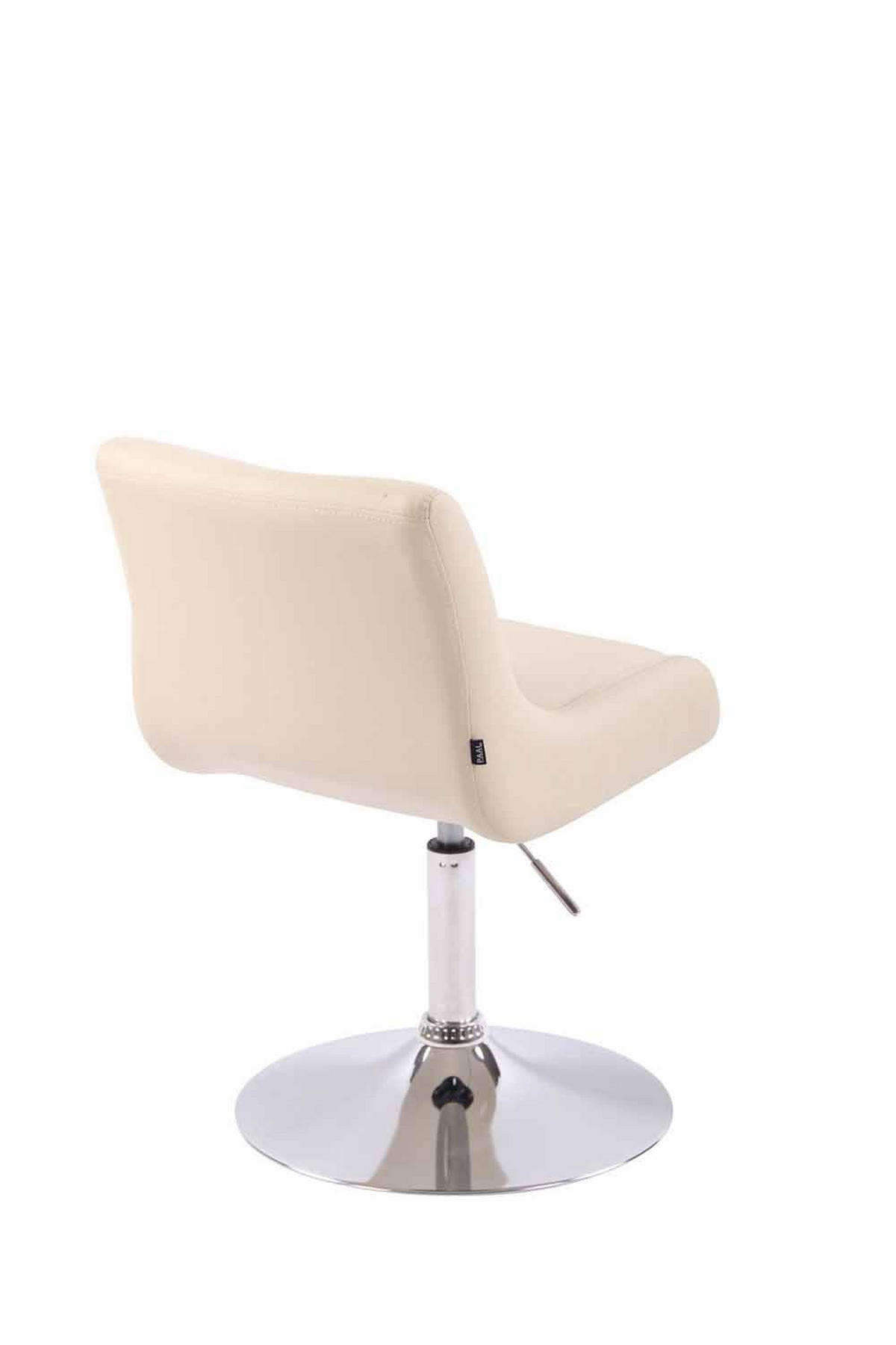 DREHSTUHL Lederlook creme - Chromfarben/Creme, Textil/Metall (43/71/50cm) - CLP
