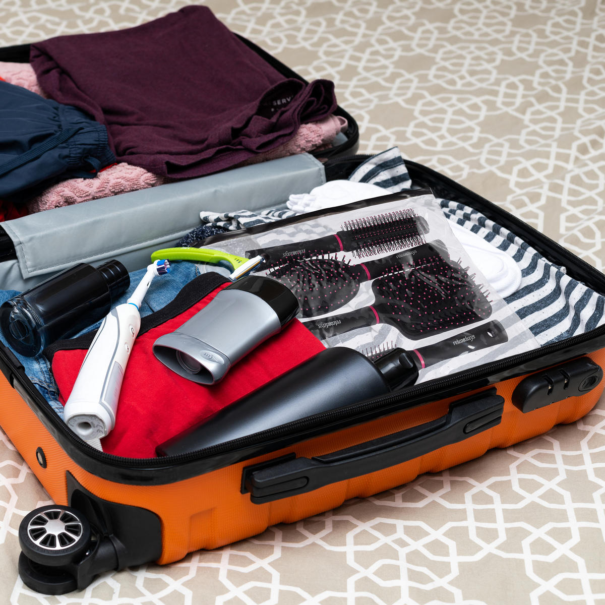 4XHAARBÜRSTE - Schwarz, Kunststoff (9/24.5/4cm) - Relaxdays