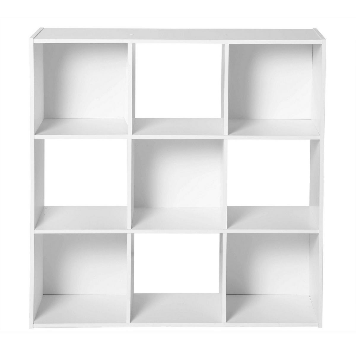 REGAL mit 9 Fächern - Weiß, Holzwerkstoff (29.5/92.5/92.5cm) - Calicosy