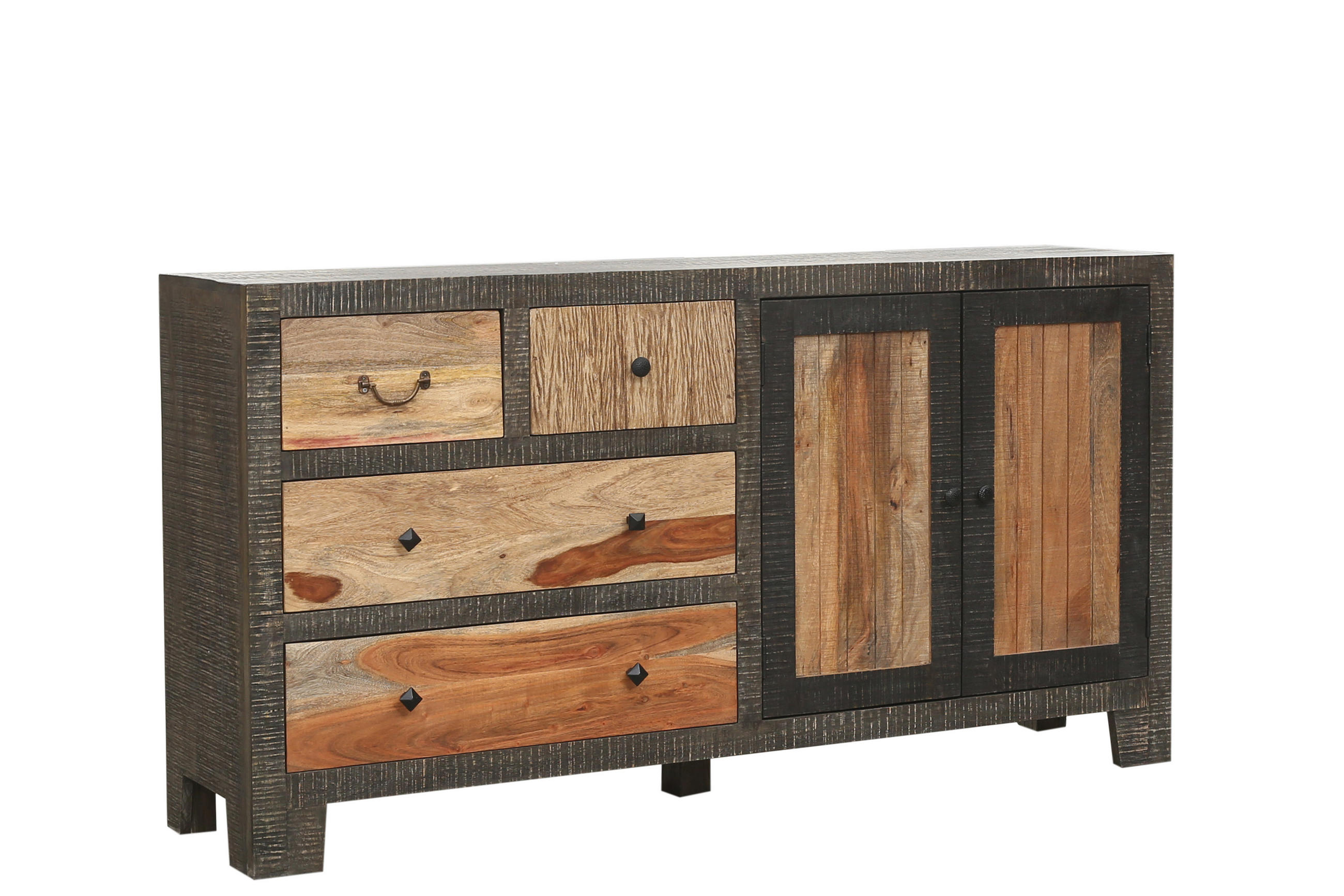 SIDEBOARD Erik Mangoholz Mehrfarbig 88x40x165cm - Multicolor, Holz (40/88/40cm) - DELUKE
