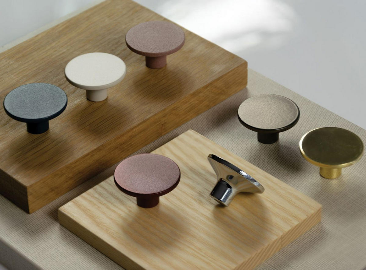 MÖBELKNOPF Bordeaux matt, Schrankknopf Astro Ø 36mm, Knopf modern - Bordeaux, Metall (3.6/1.9/1.9cm) - Livingpoint24