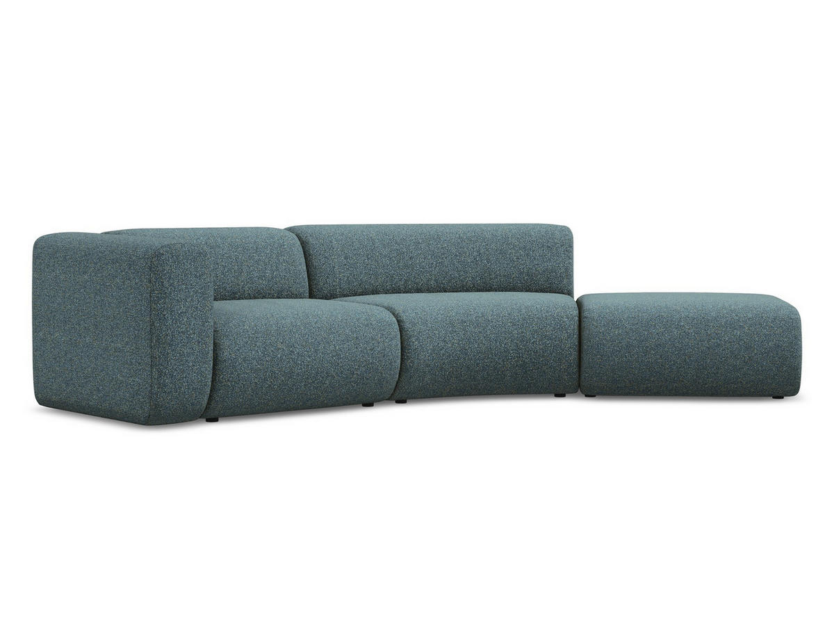 4-SITZER-SOFA Strukturstoff Stoff Blau - Blau/Blaugrau, Kunststoff/Textil (335/70/166cm) - Makamii