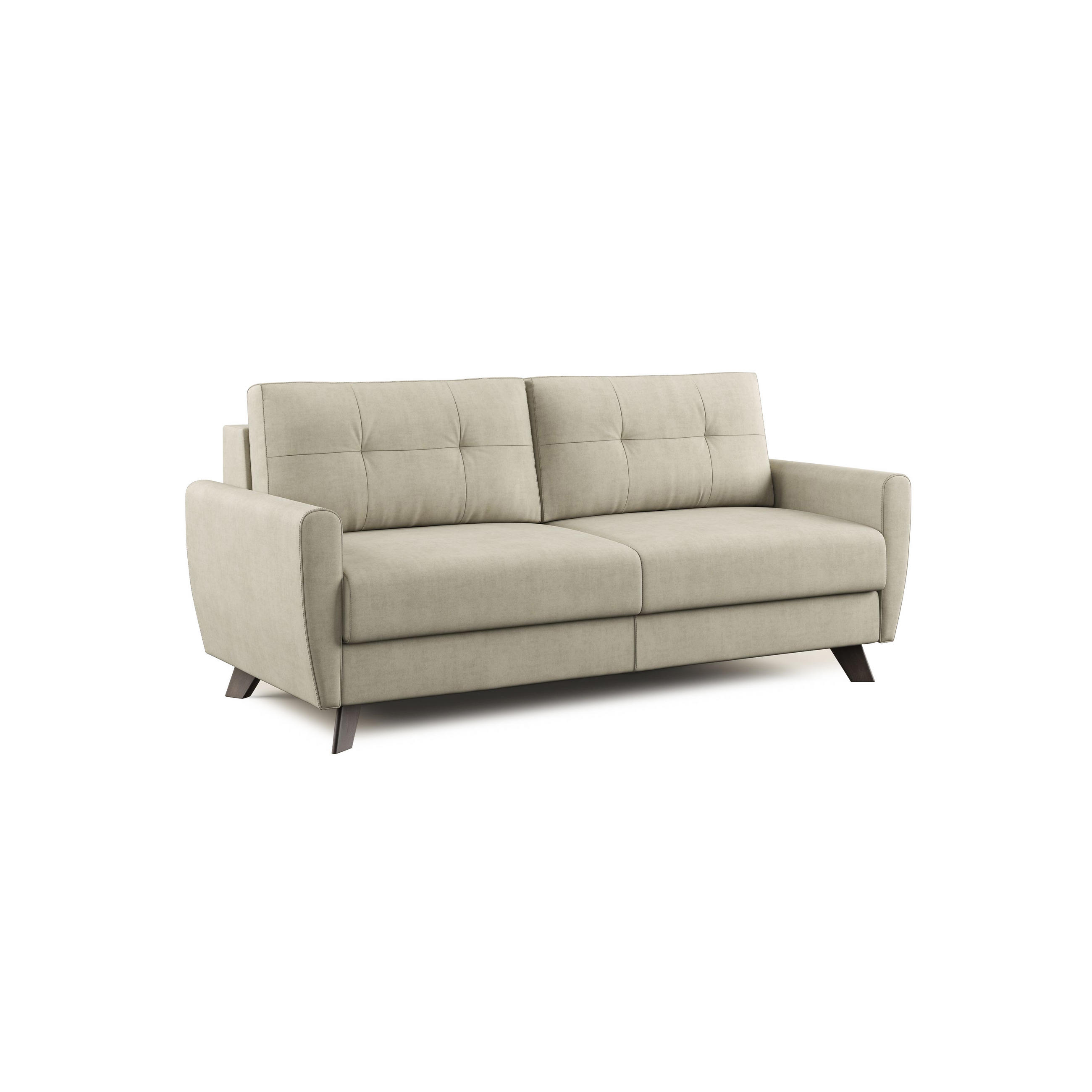 SCHLAFSOFA Callisto - Creme, Holz/Textil (208/97/96cm) - Divani.store