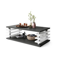 COUCHTISCH rechteckig Anthrazit matt - Weiß Hochglanz Ablage 120/40/60 cm - Weiß Hochglanz/Anthrazit, Holzwerkstoff (60/120/40cm) - designimpex